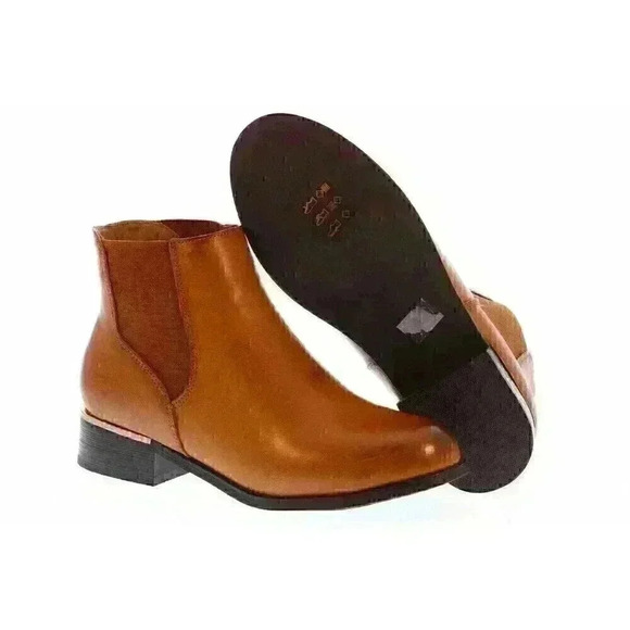 NEW NIB Krush Women's Kara Metallic Detail Brown Chelsea Boot Sz 5UK/7US - Picture 3 of 7